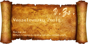 Veszelovszky Zsolt névjegykártya